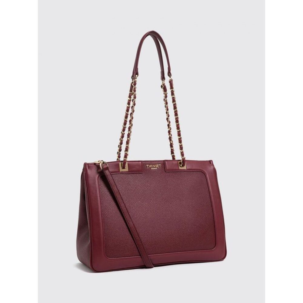 Twinset Women Twinset Faux Leather Shoulder Bag With Double Chain Handle